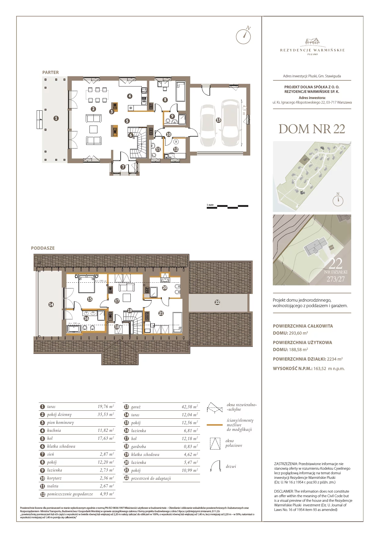Dom i rezydencja 188,58 m², oferta nr 22, Rezydencje Warmińskie, Pluski, ul. Polna